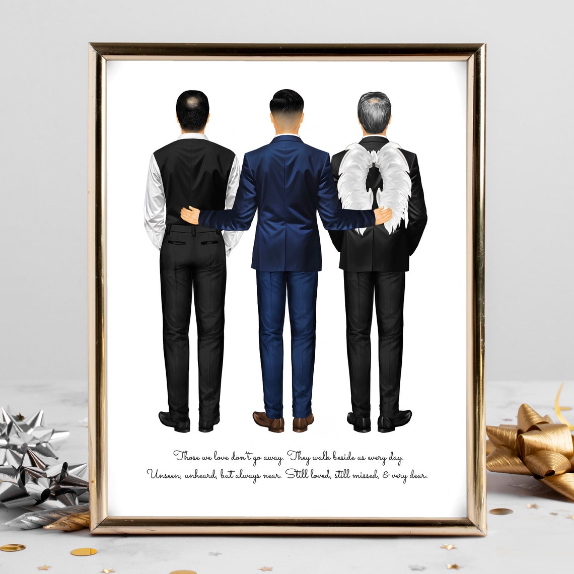 Personalized Father and Sons Guardian Angel Memorial Verse Poster