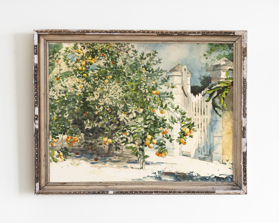 French Country Landscape, Vintage Summer Art Print