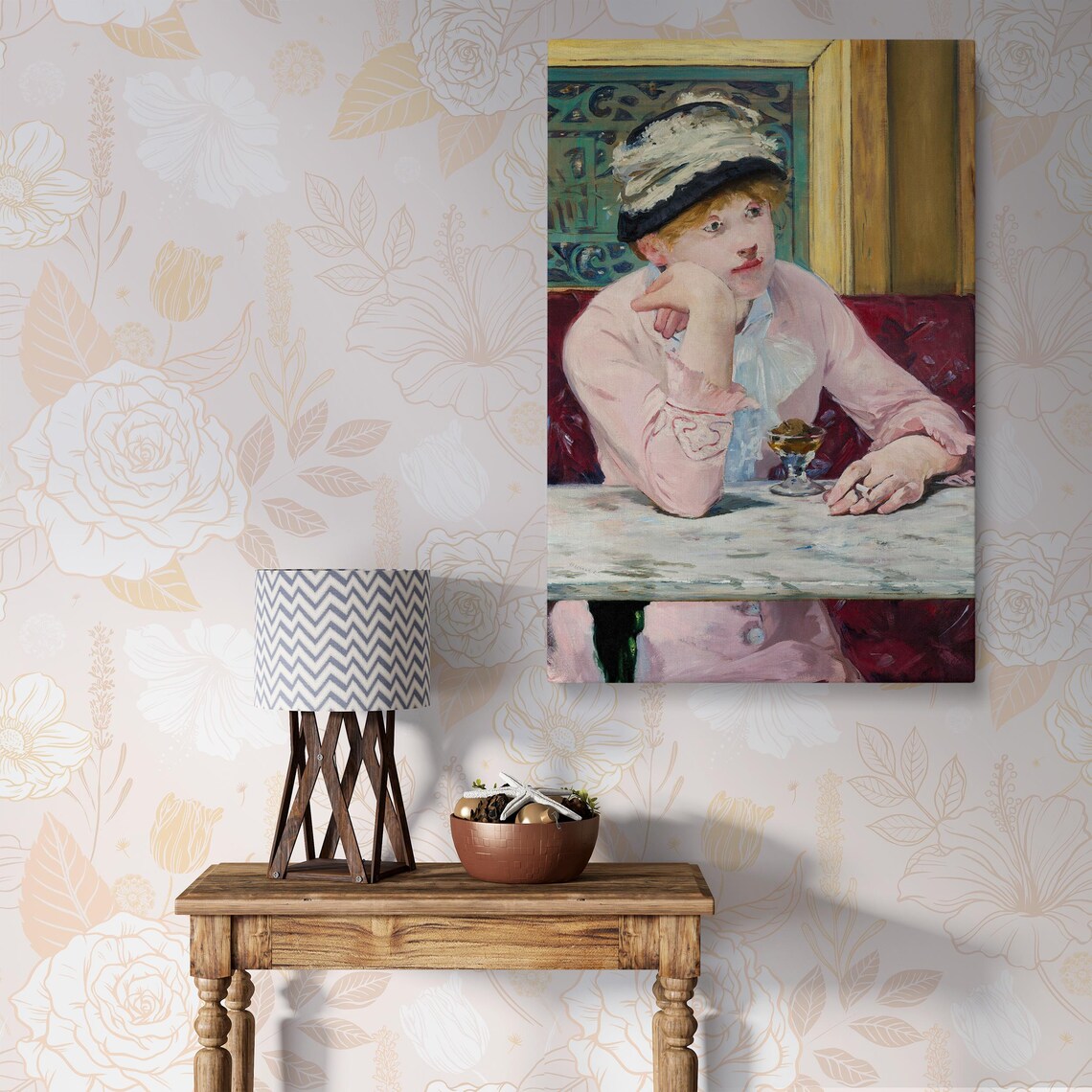 Plum Brandy C1877, Vintage French Painting - Image 3