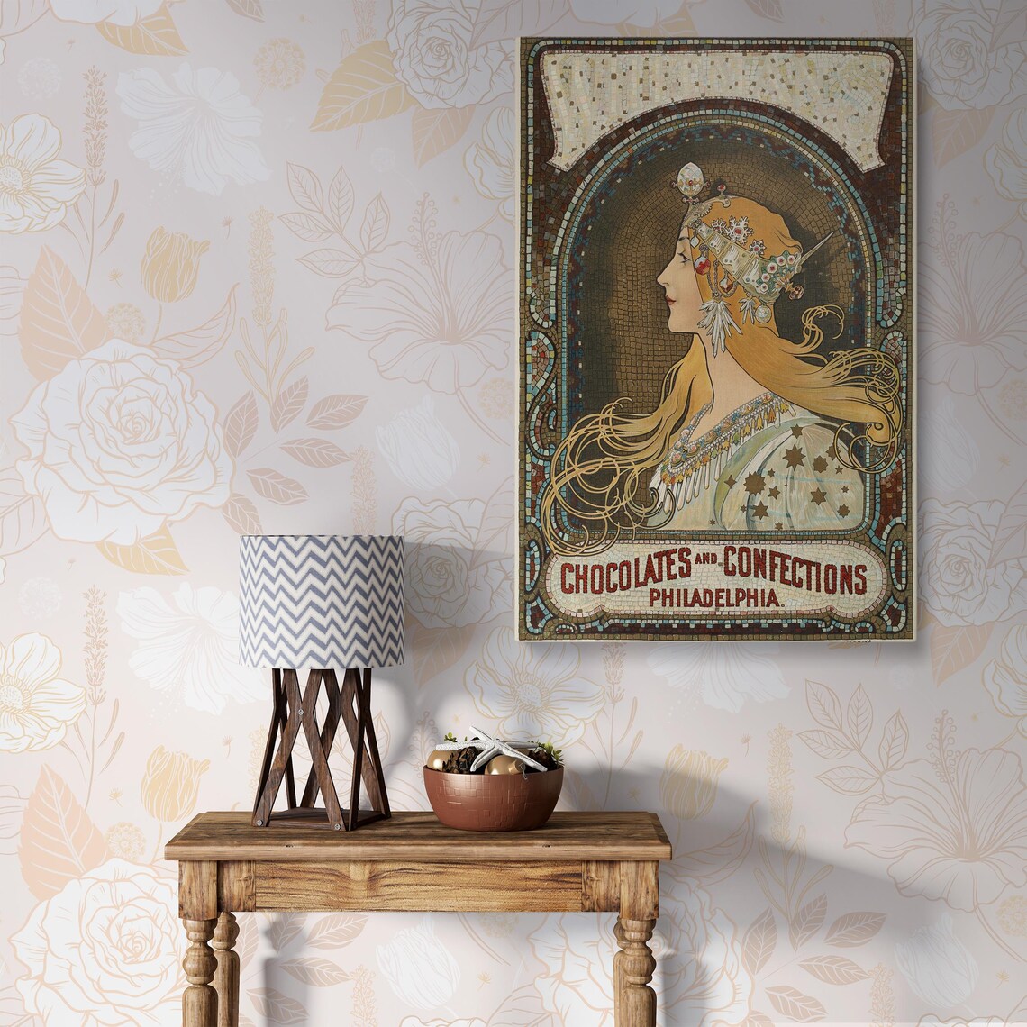 Alphonse Mucha Art Nouveau Chocolates Confections Art Ad Poster - Image 3