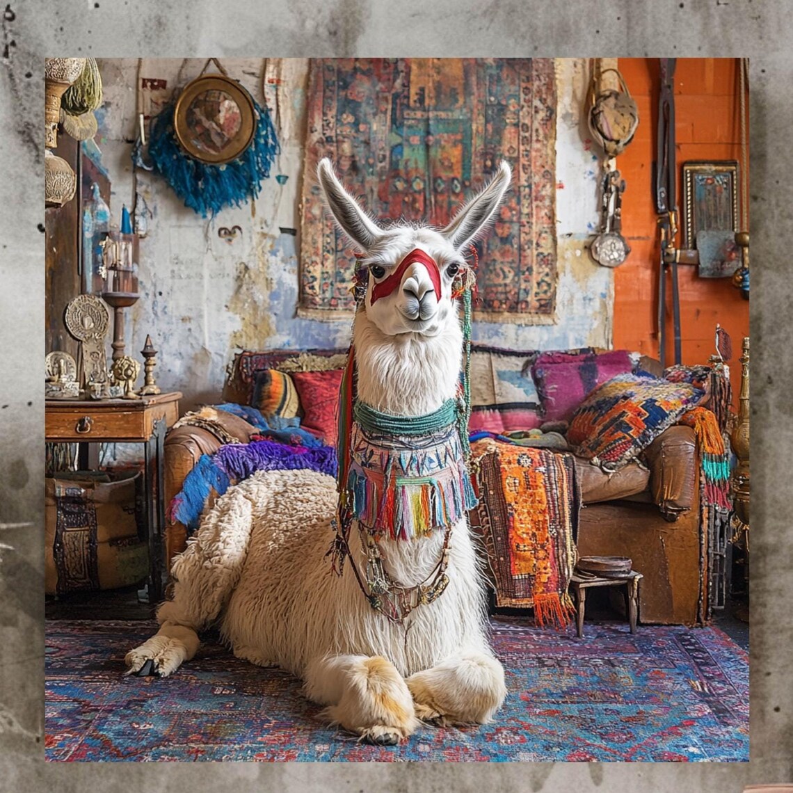 Bohemian Llama - Maximalist Boho Animal Decor