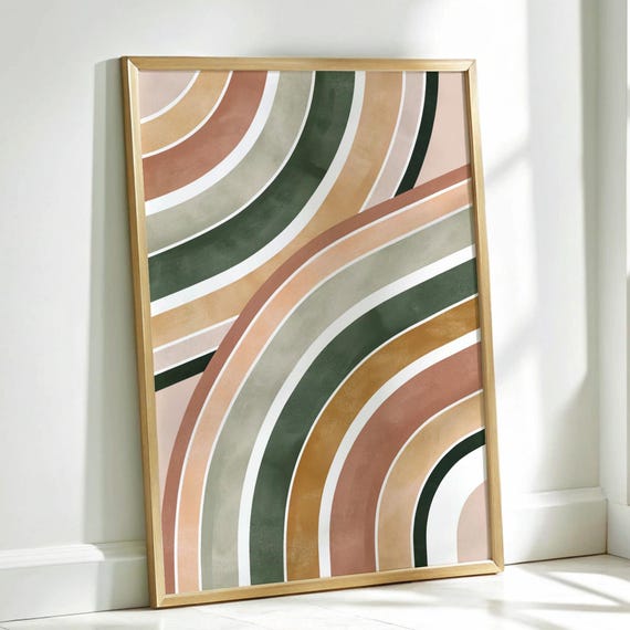 Modern Boho Abstract Wall Art, Organic Line Art