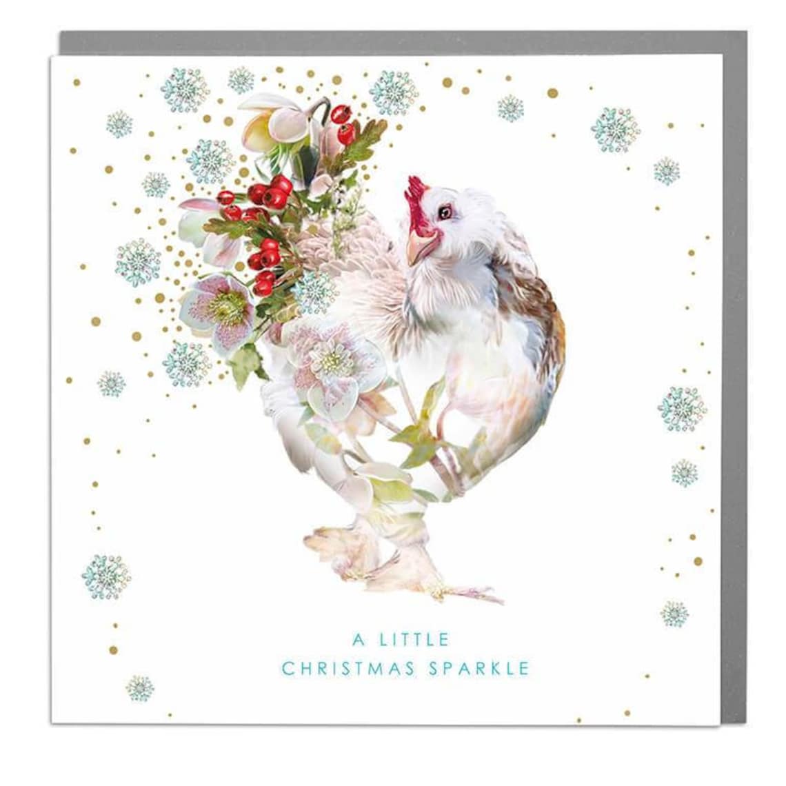 Christmas Sparkle French Hen Art Print