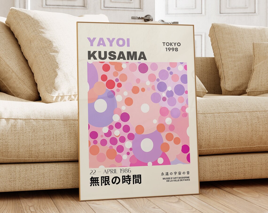 Yayoi Kusama Inspired Japanese Gallery Wall Art Poster