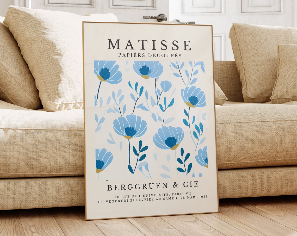Matisse Papiers Decoupes Blue Poppies Floral Exhibition Art Poster