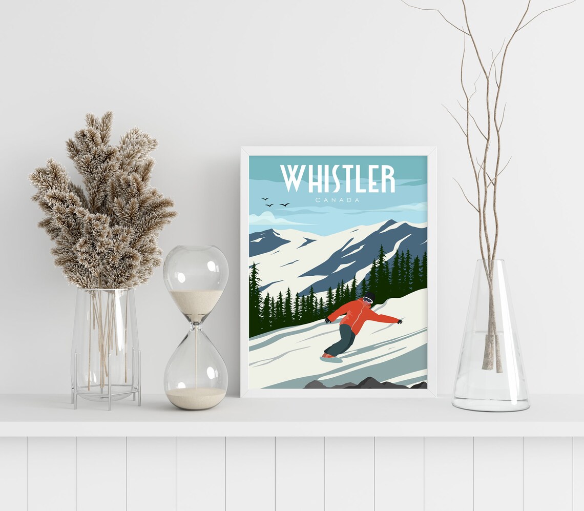 Whistler Travel Poster, Canada Snowboarding Wall Art - Image 3