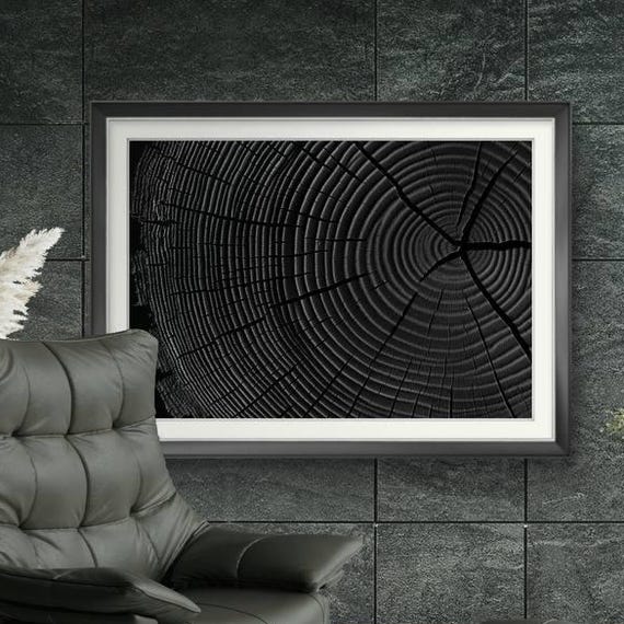 Tree Ring Print Modern Abstract Wall Art Neutral Decor