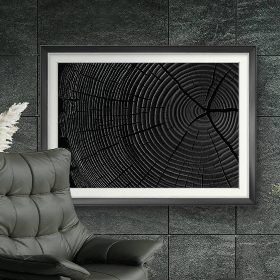 Tree Ring Print Modern Abstract Wall Art Neutral Decor