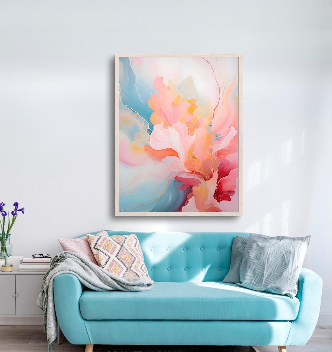 Abstract Pastel Painting Print, Modern Home Decor