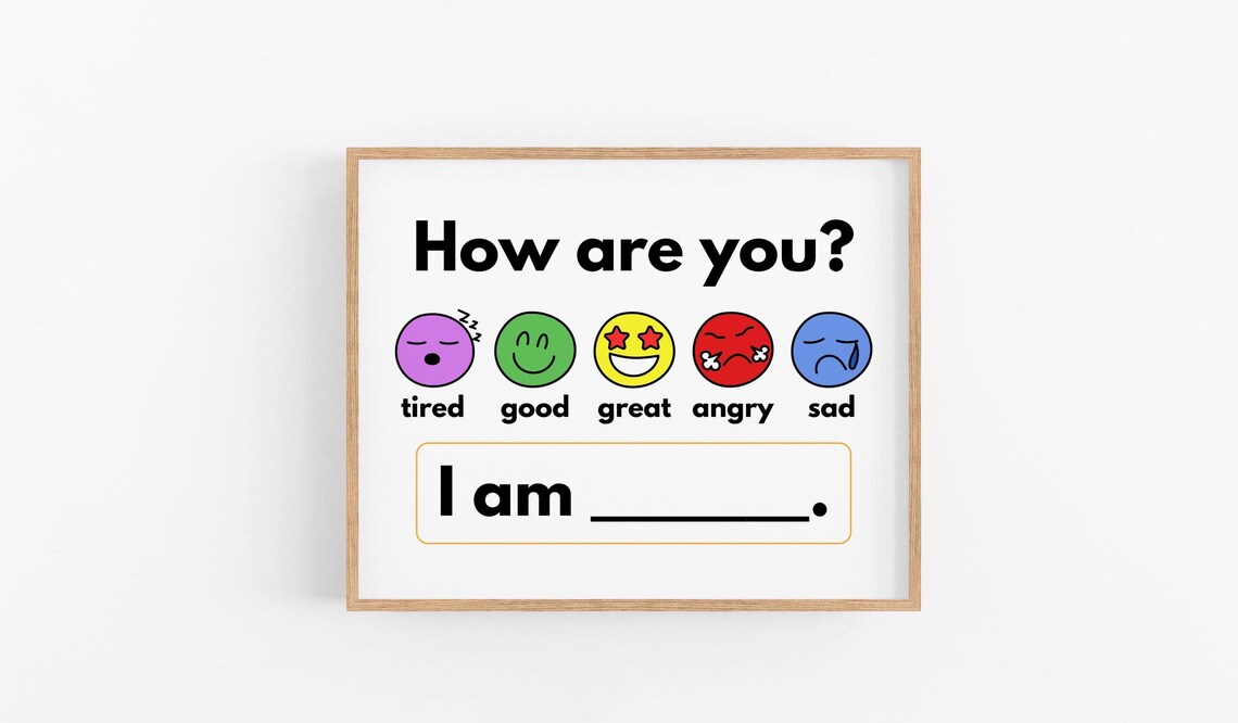 How Are You Feeling Poster Kids Feelings And Emotion Chart Classroom Homeschool Nursery