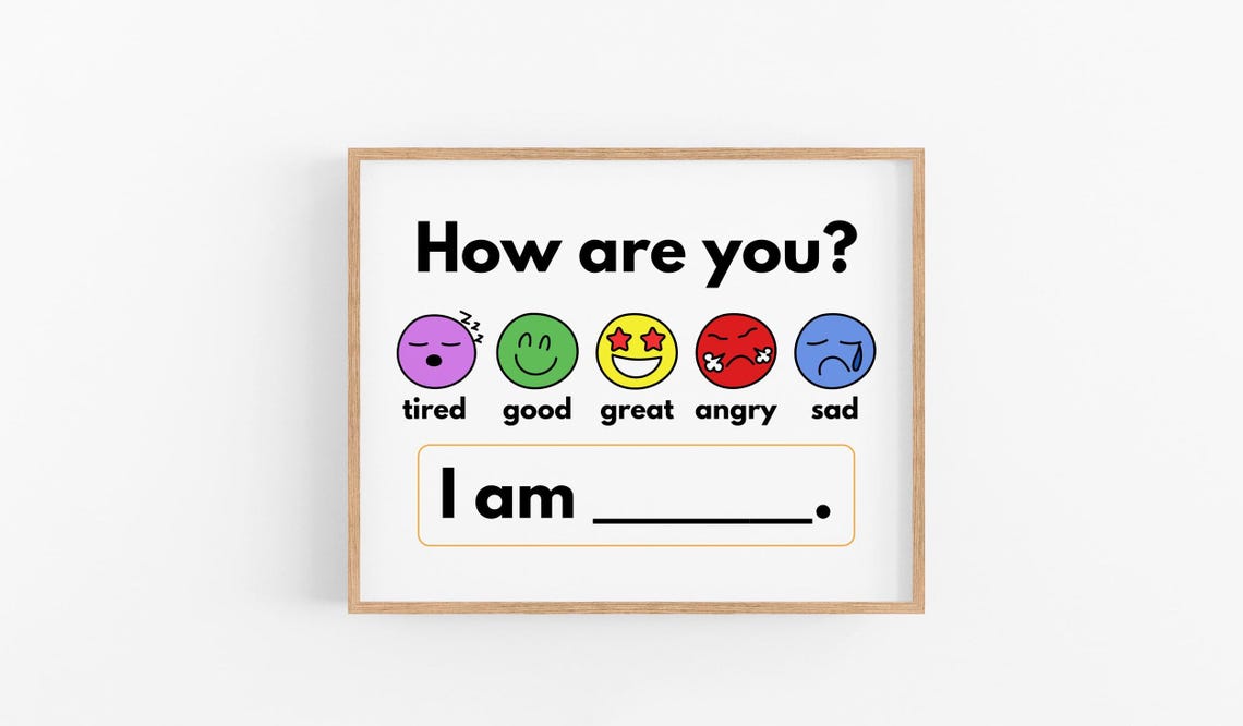 How Are You Feeling Today Emotions Chart Kids Classroom Poster