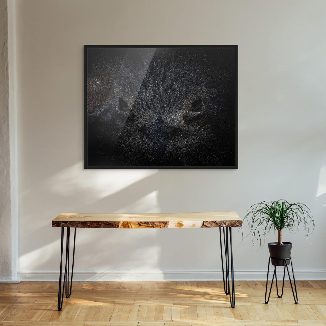 Bush Stone Curlew Bird Head in Silver Particle Wildlife Poster - Image 2