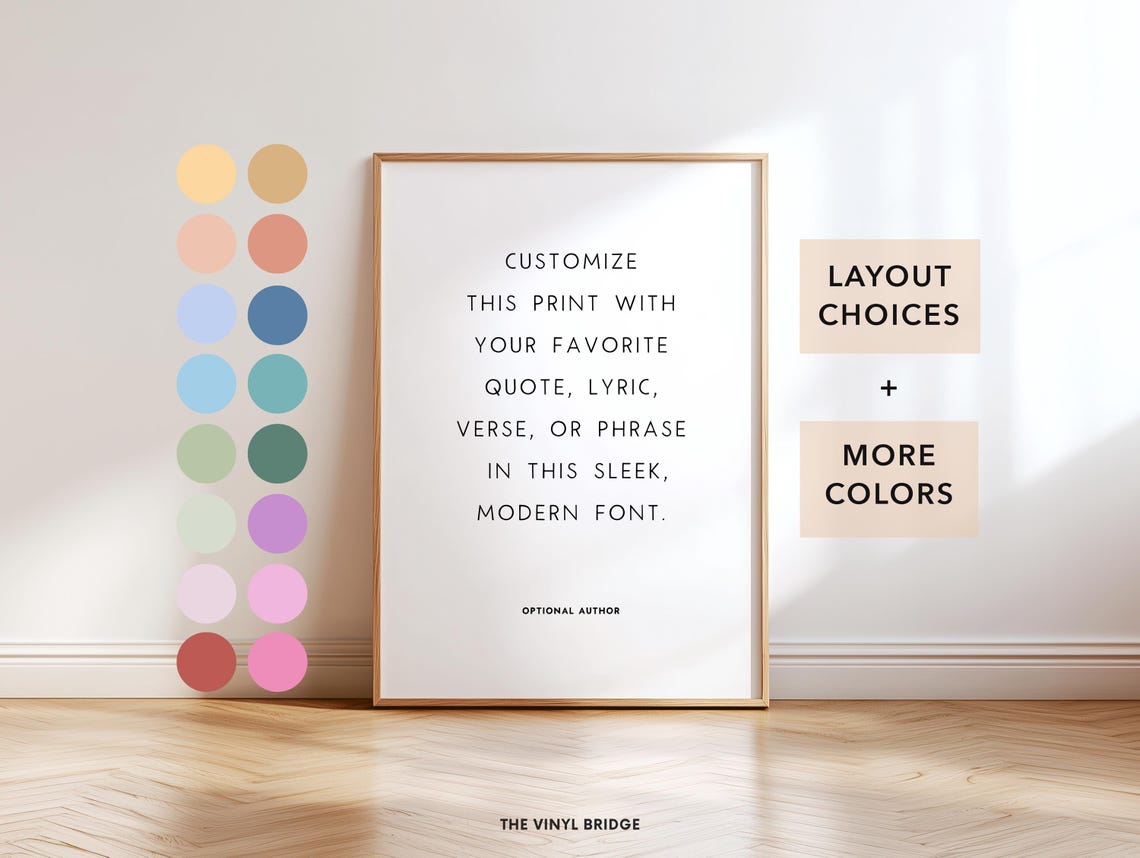 Personalized Custom Quote Minimalist Modern Typography Poster