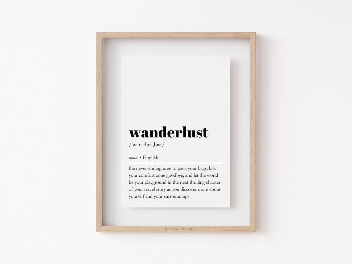 Wanderlust Definition Dictionary Travel Urge Adventure Quote Poster - Image 4