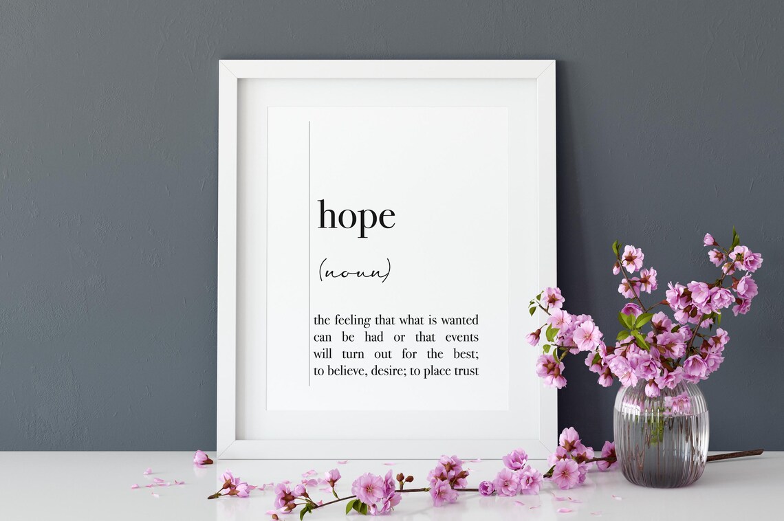 Hope Definition Typography Quote Art Print - Image 3