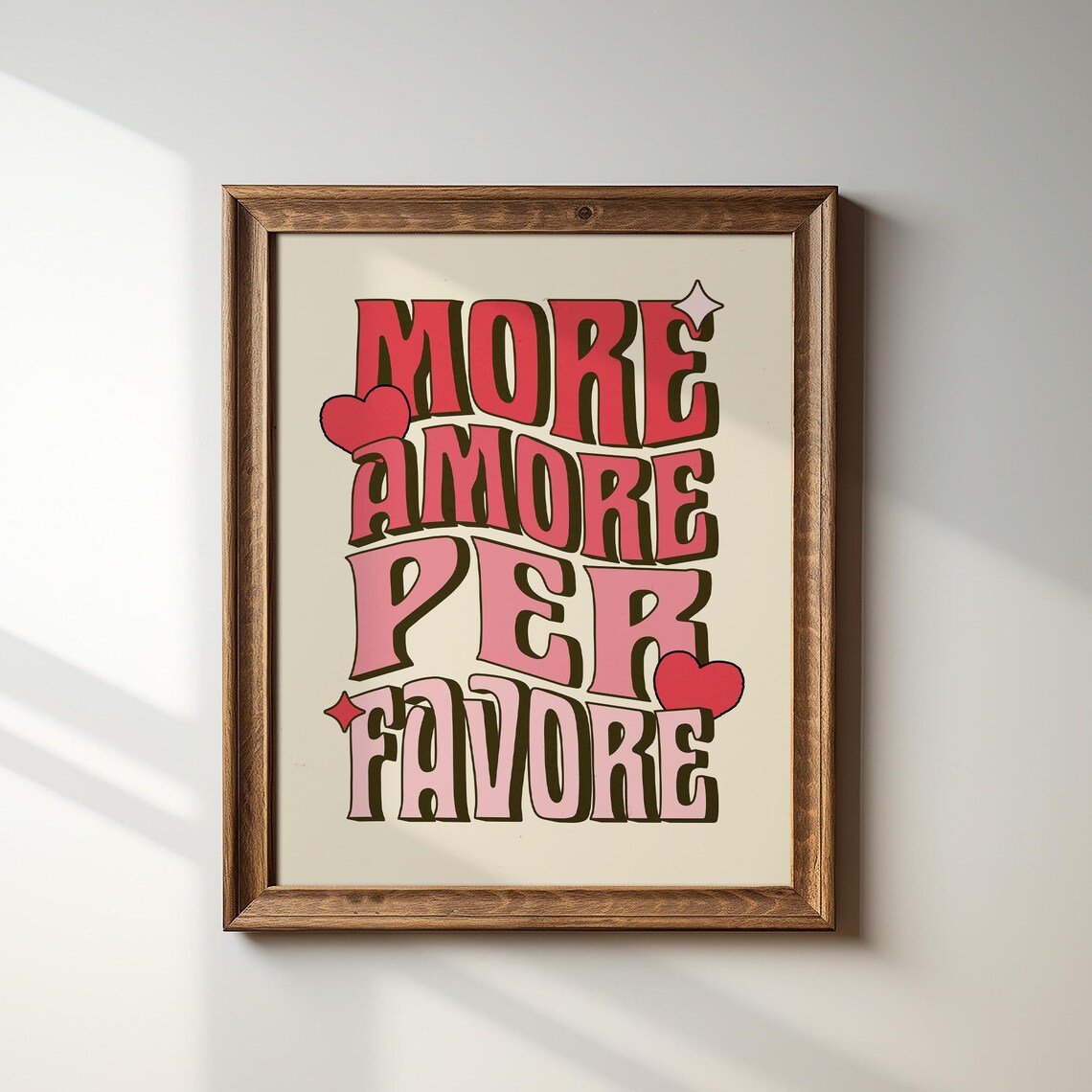 More Amore Per Favore Retro Groovy Italian Love Typography Poster - Image 2
