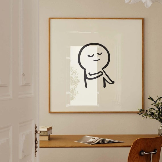 Funny Square Poster Retro Square Wall Art Exhibition Wall Art Living Room Posters And Prints Mid Century Print Aesthetic Wall Art