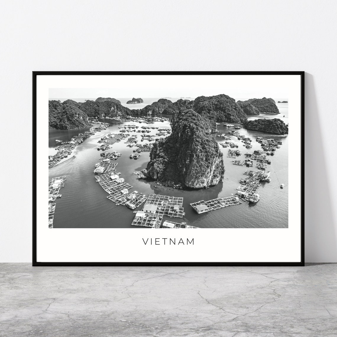 Vietnam Wall Art Vietnam Artful Travel Poster Print Photo Floating Fishing Village And Rock Island Lan Ha Bay Aerial View Landscape