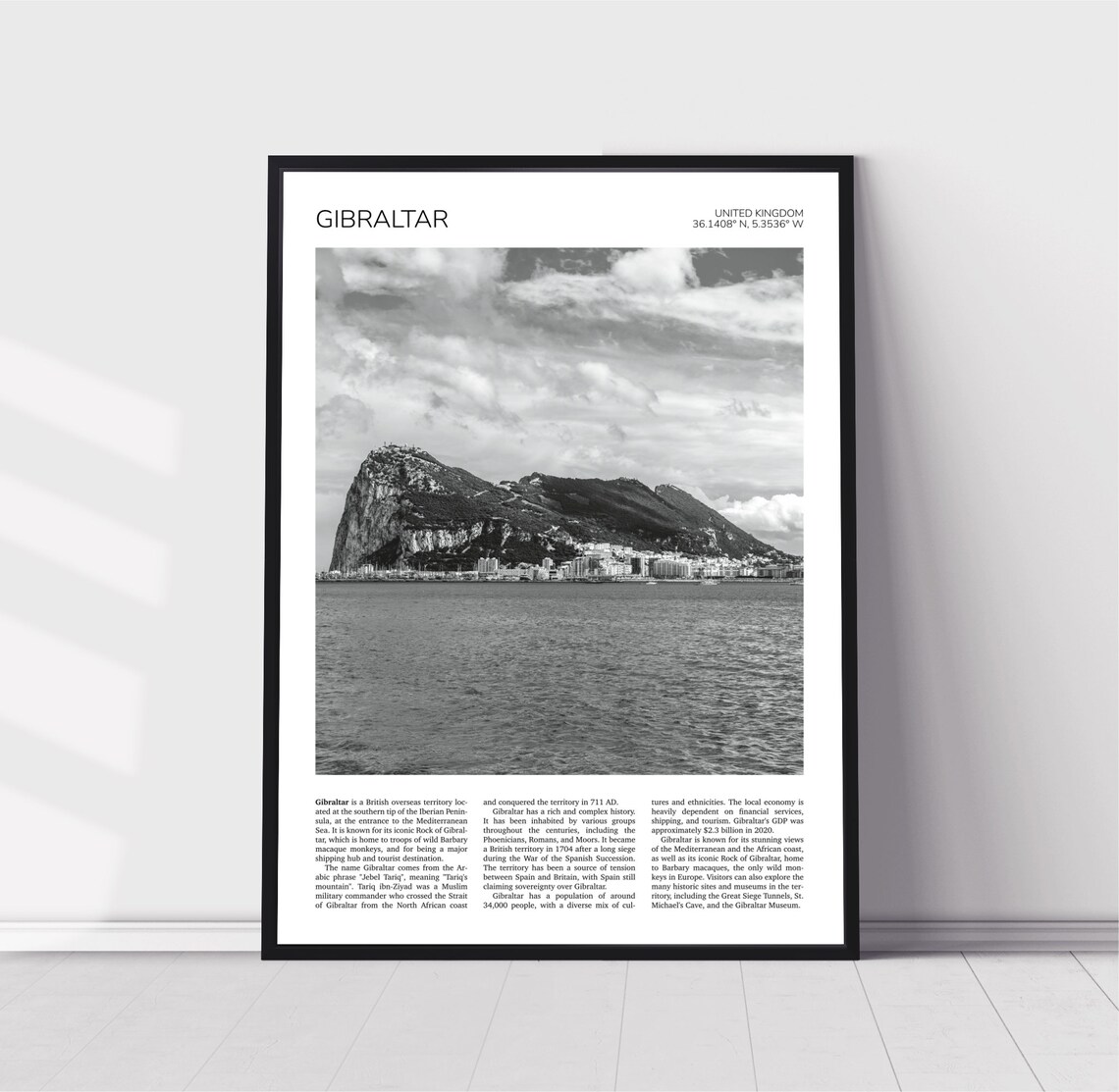 Gibraltar Rock of Gibraltar Travel Poster Art