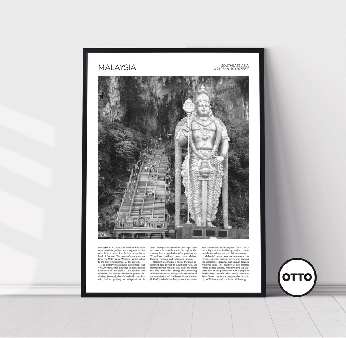 Batu Caves Statue, Malaysia Travel Poster Print