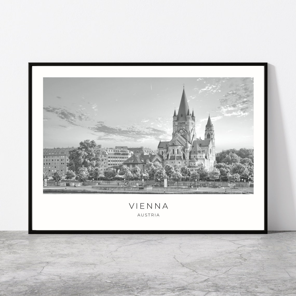 Vienna Wall Art Vienna Home Decor Church Heiliger Franz Of Assisi Mexikoplatz Austrian Artful Travel Gift Austria Art Poster Print