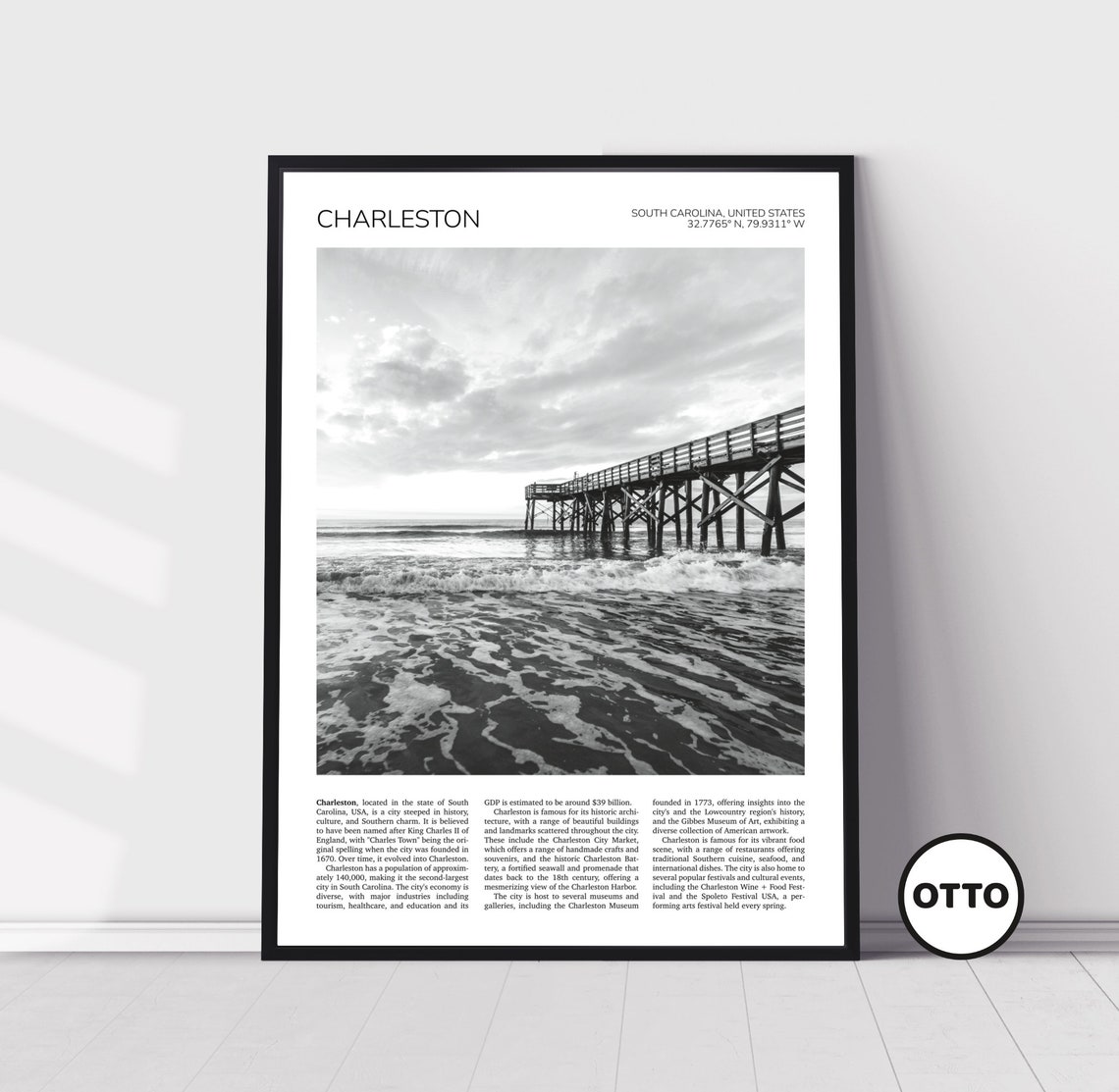 Charleston Wall Art Charleston Home Decor Print Isle Of Palms Pier Art Travel Poster Photo Gift Memento Idea South Carolina Usa