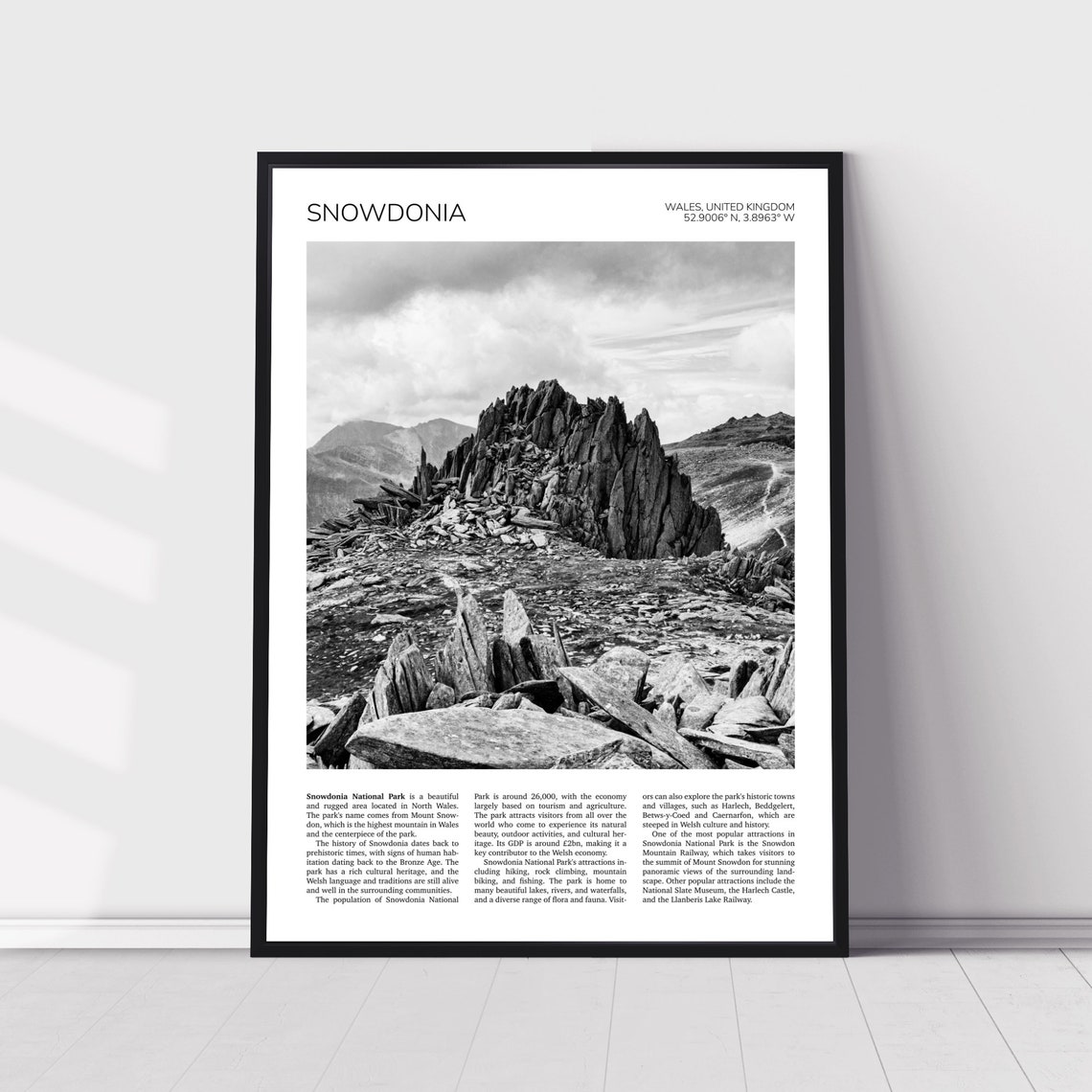 Snowdonia Wall Art Snowdonia National Park Artful Travel Poster Castle Of The Winds Glyders Ridge Landscape North Wales Uk
