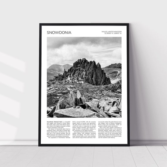 Snowdonia Wall Art Snowdonia National Park Artful Travel Poster Castle Of The Winds Glyders Ridge Landscape North Wales Uk