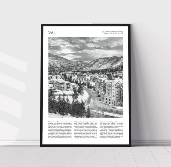Vail Travel Poster, Colorado Ski Resort Village
