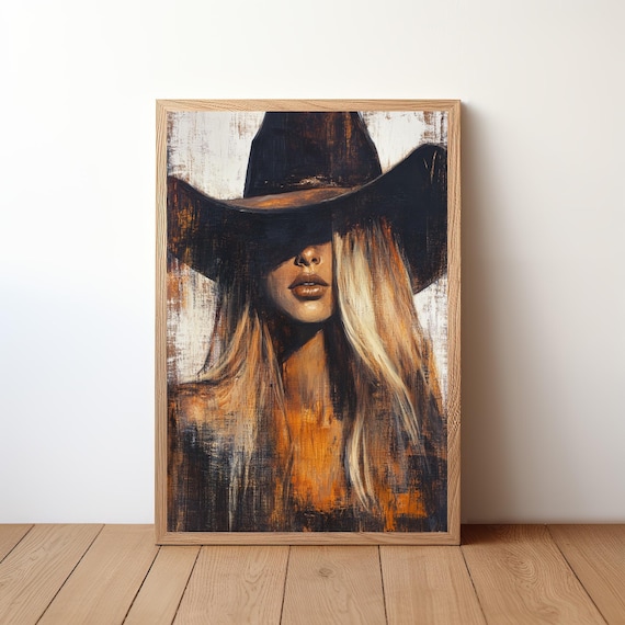 Cowgirl Poster Western Art Print Rustic Wall Decor Boho Artwork Vintage Rodeo Country Girl Home Cwg4