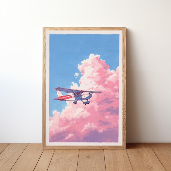 Minimalist Cessna Plane Poster, Modern Aviation Art