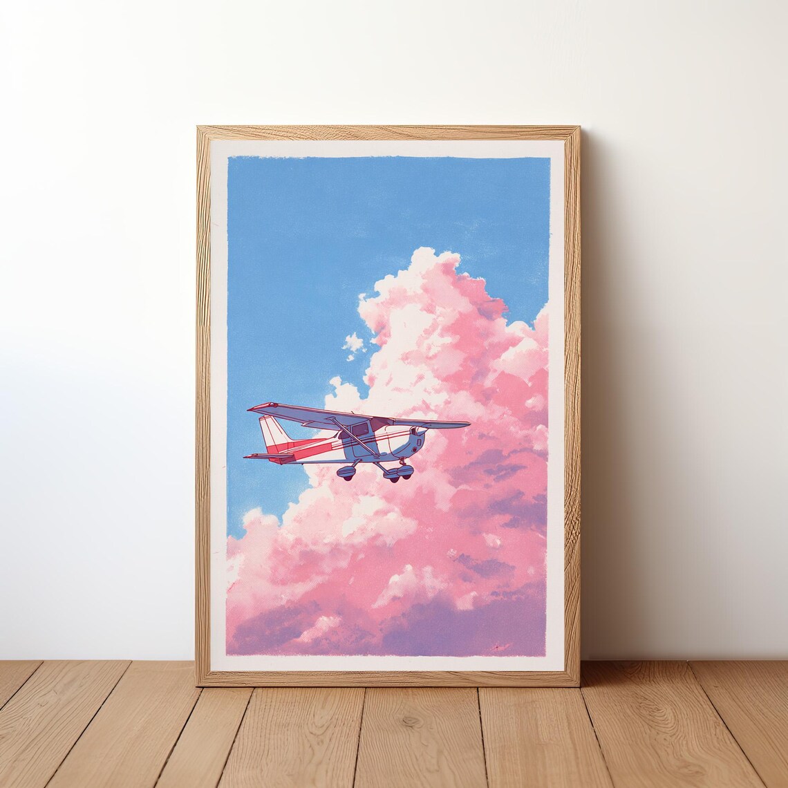 Minimalist Cessna Plane Poster, Modern Aviation Art