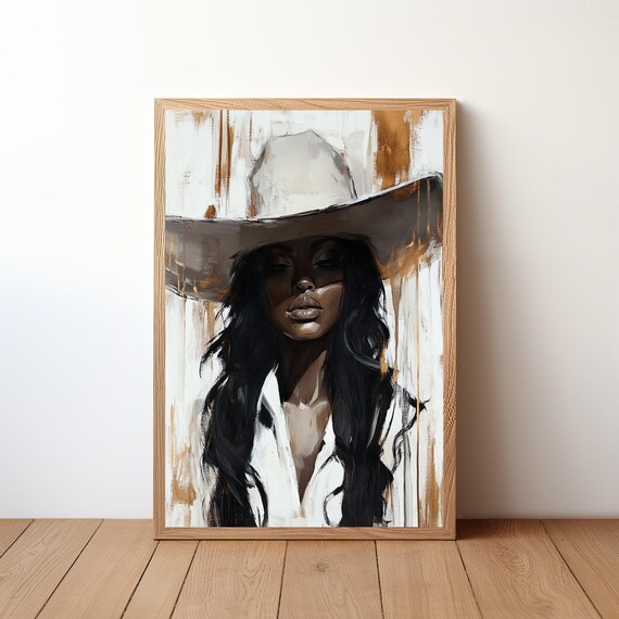 Cowgirl Poster Western Art Print Rustic Wall Decor Boho Artwork Vintage Rodeo Country Girl Home Cwg1