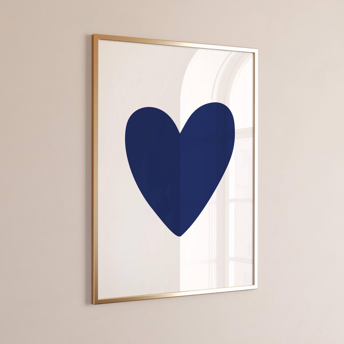 Navy Blue Minimalist Print, Modern Wall Art