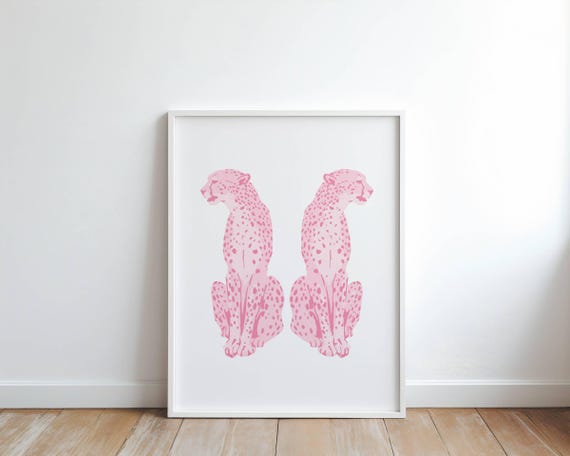 Pink Cheetah Print Bold Animal Wall Art Leopard Poster Fashioninspired Decor Instant For Home Or Office