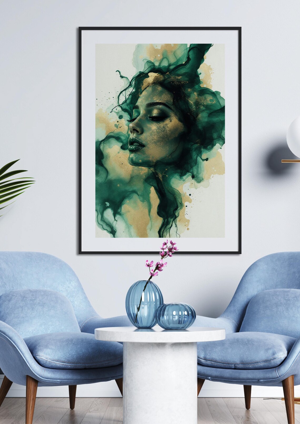Abstract Portrait, Minimalist Face Revealed By Ink - Image 3