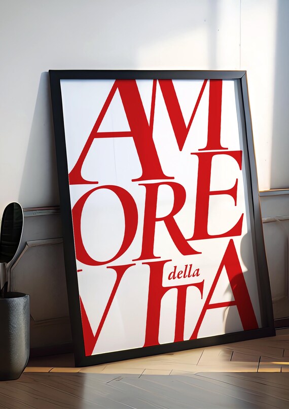 Amore Della Vita Elegant Typographic Poster