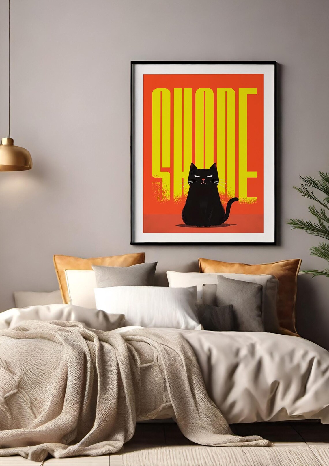 Shade Minimalist Poster, Black Cat With Writing - Image 3