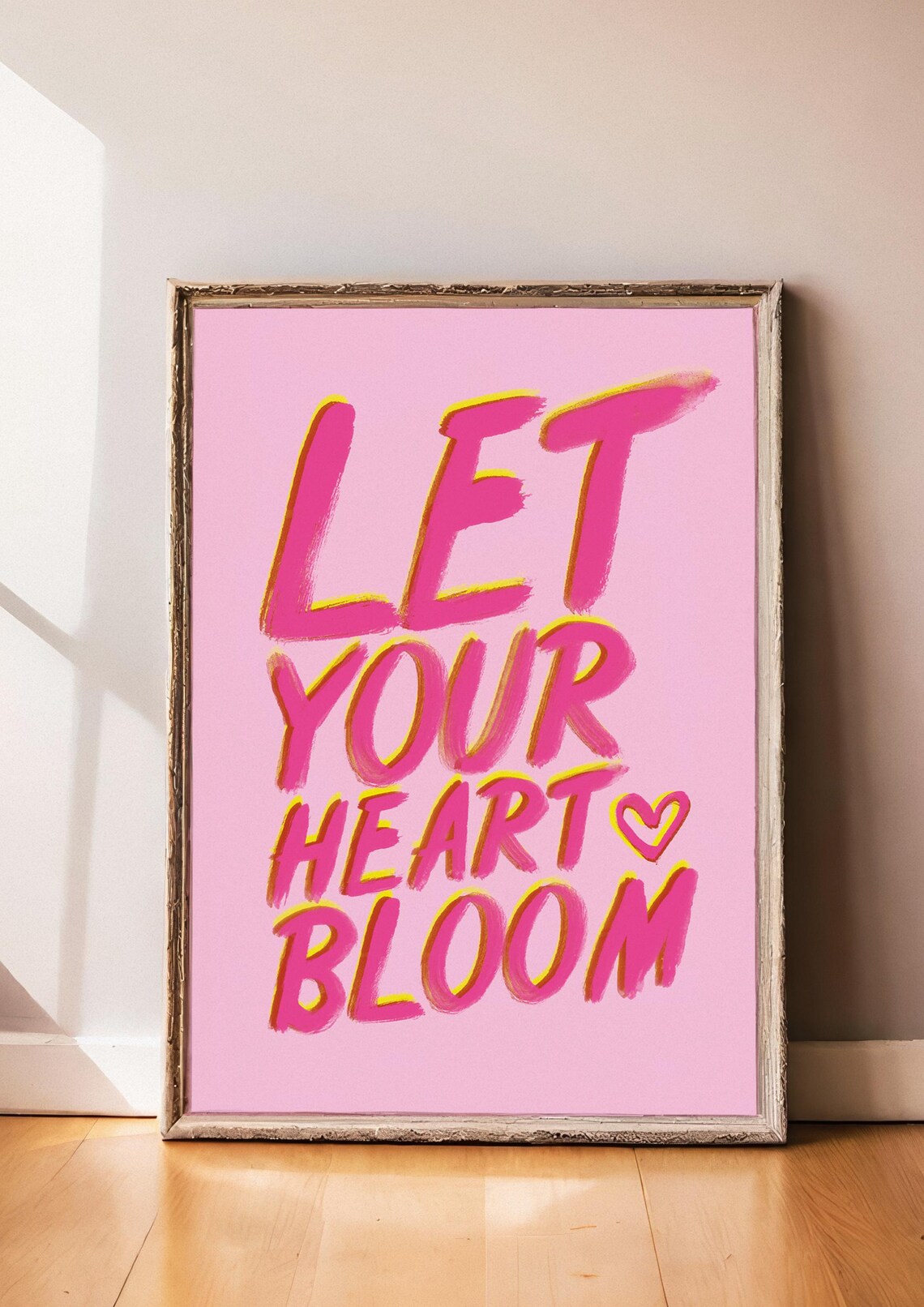Let Love Bloom Forever Modern Typographic Poster