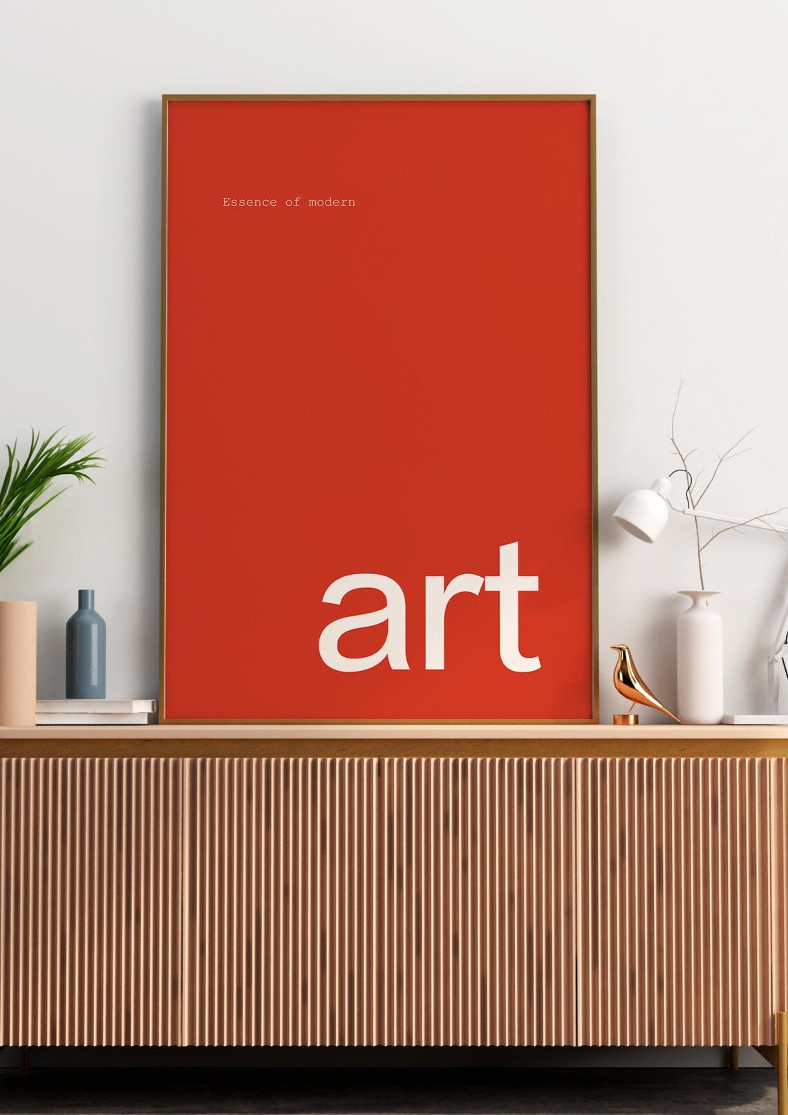 Modern Minimalist Poster, Orange Background White Text - Image 3