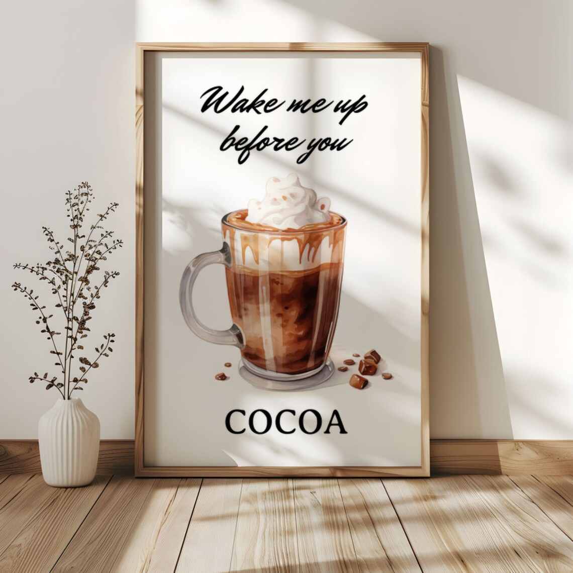 Wake Me Up Before You Cocoa Food Pun Funny Wall Art Instant - Image 2