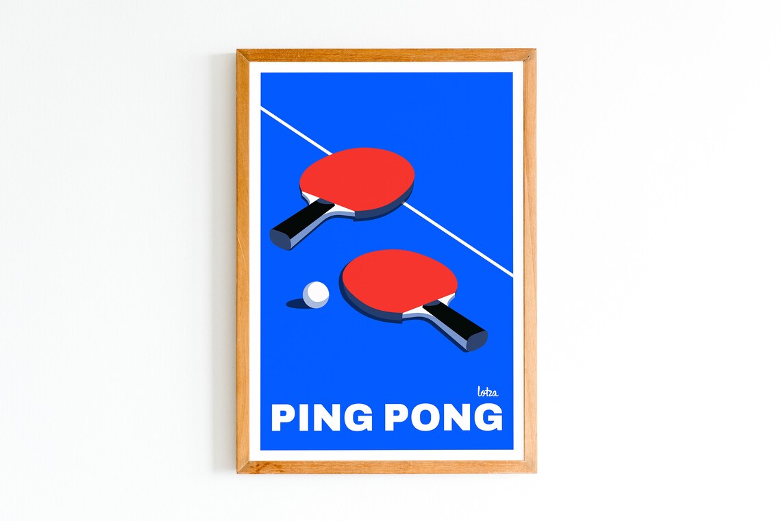 Pingpong Minimalist Vintage Travel Poster