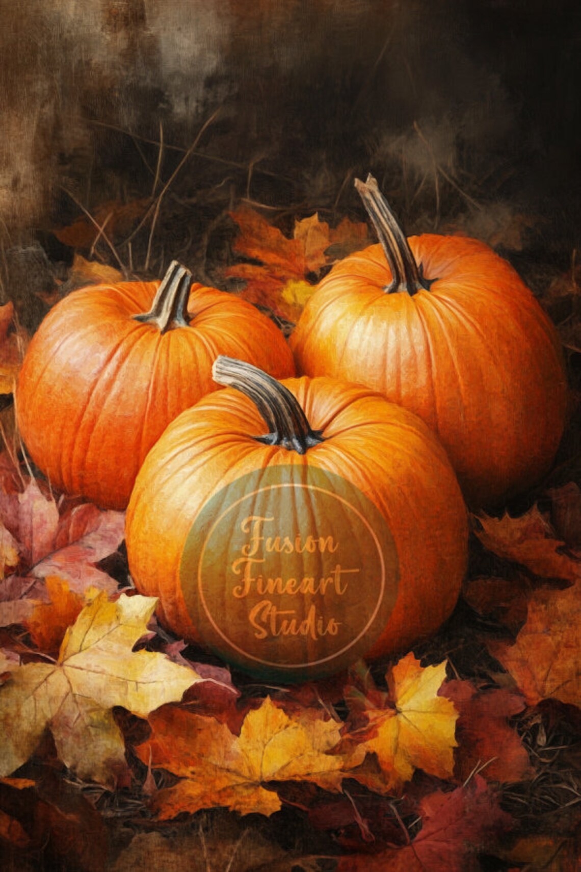 Autumn Pumpkin Art Print, Rustic Fall Decor - Image 3