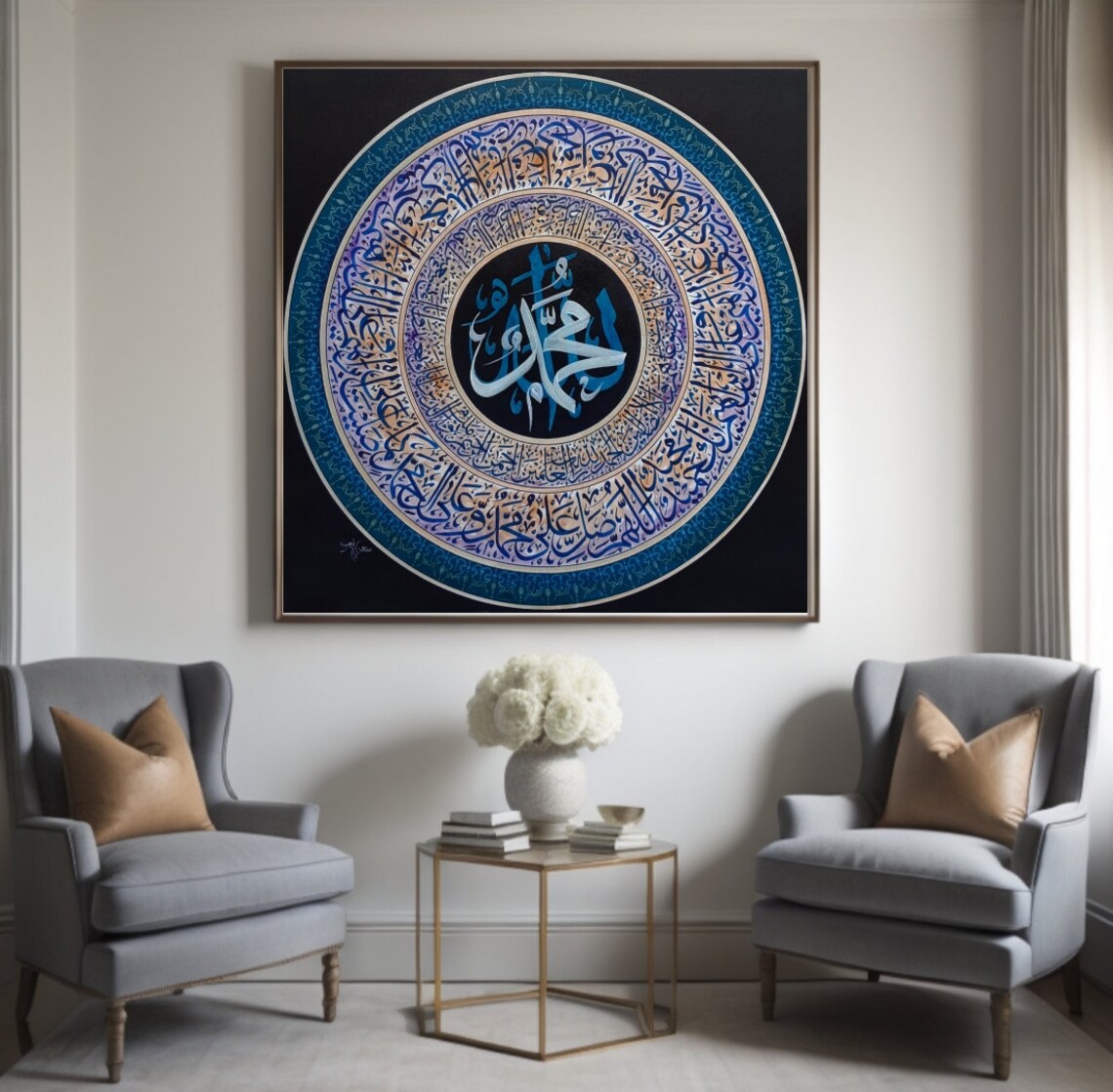 Islamic Wall Art Islamic Painting Calligraphy Art Original Painting Oil Painting Islamic Wall Decor Painting Islamic Gifts - Image 3