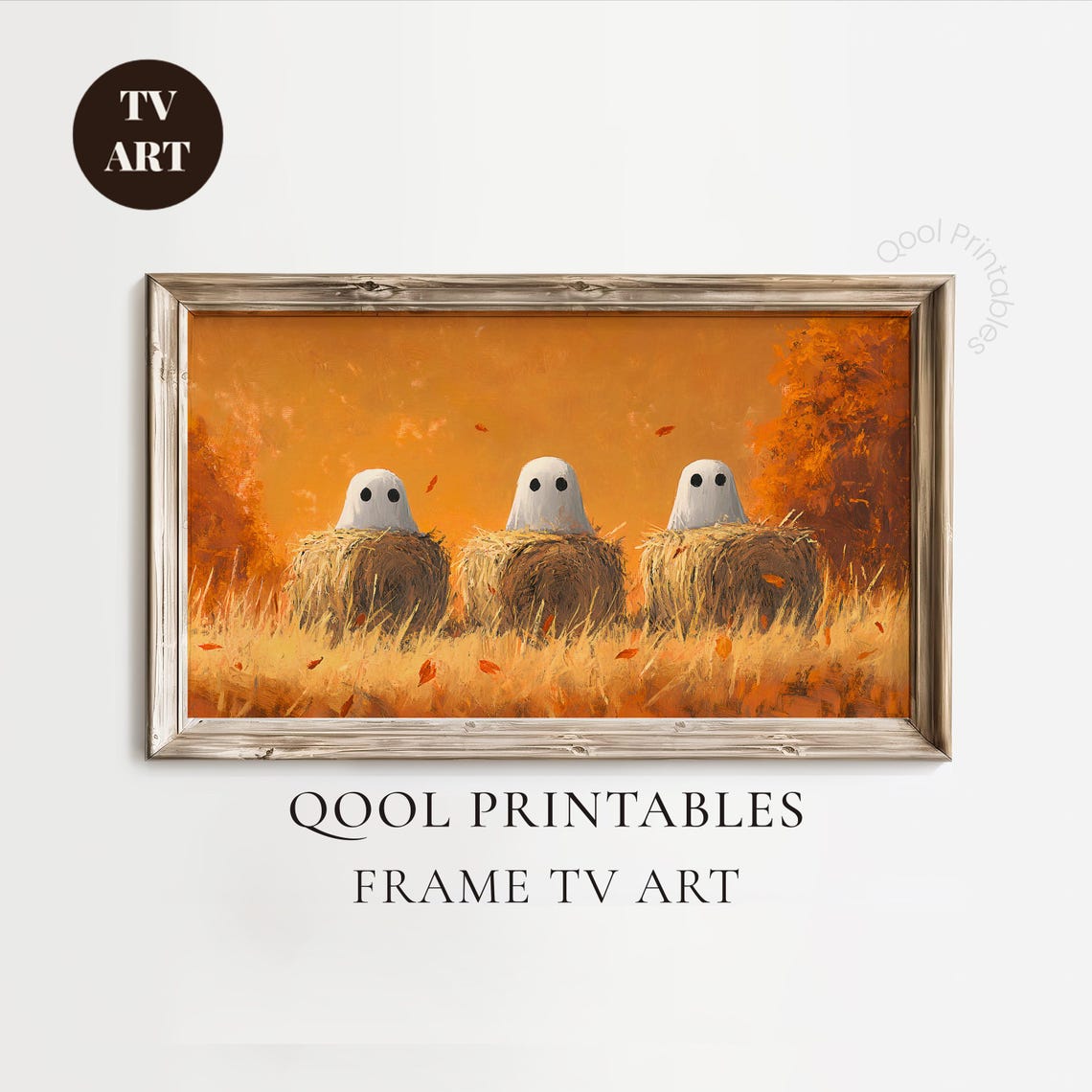 Funny Halloween Samsung Frame Tv Art Spooky Friendly Ghosts Fall Computer Wallpaper Cute