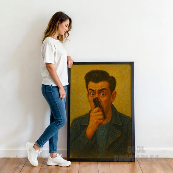Funny Greaser Wall Art Vintage Style Retro Bathroom Decor Cool Housewarming Gift Impasto