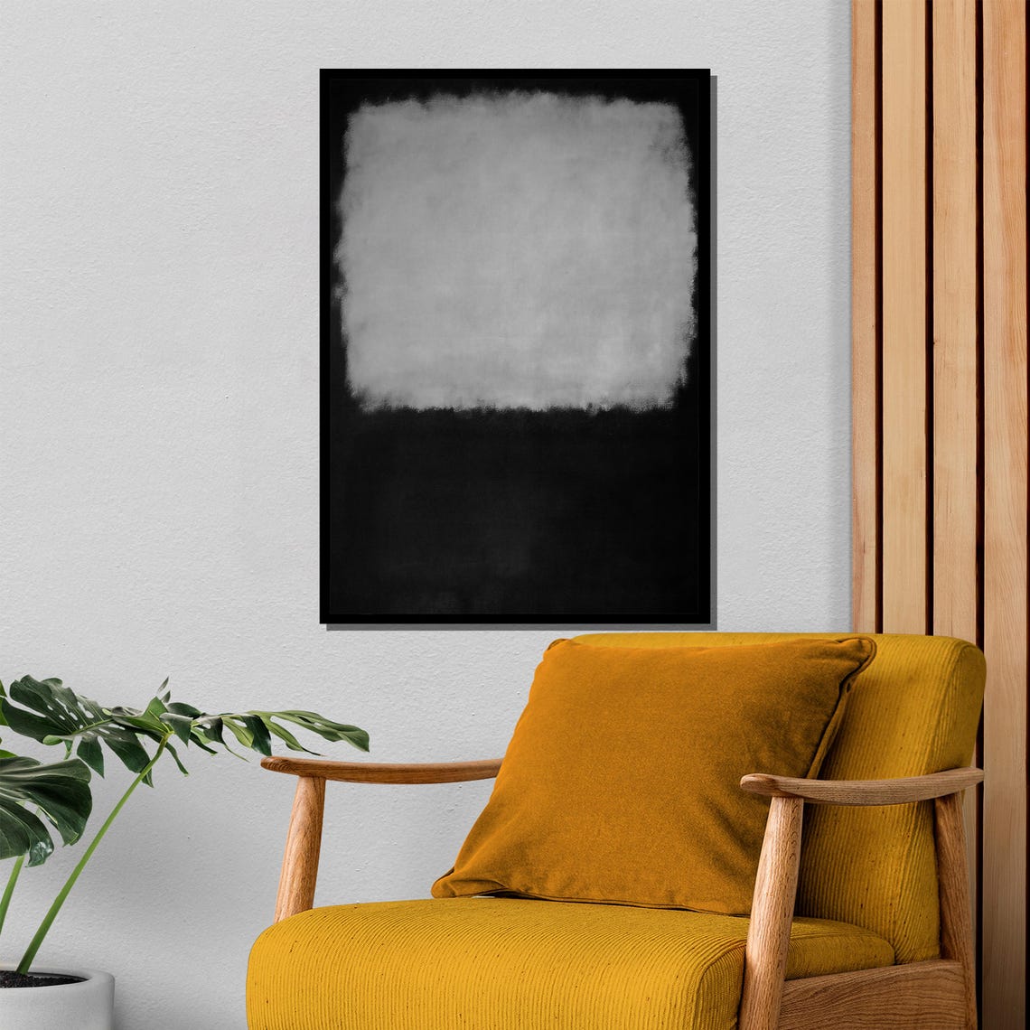 Rothko Style Black And White Minimalist Color Field Abstract Poster - Image 4