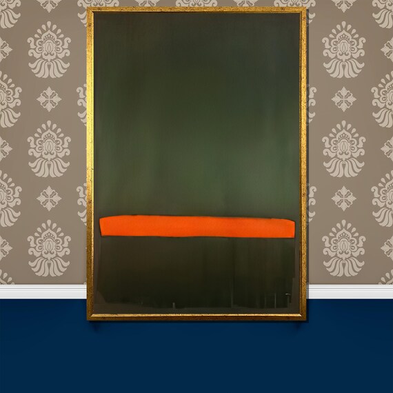 Mark Rothko Deep Green And Orange Painting Striking Modern Abstract Art Gift For Unique Home Or Office Dcor