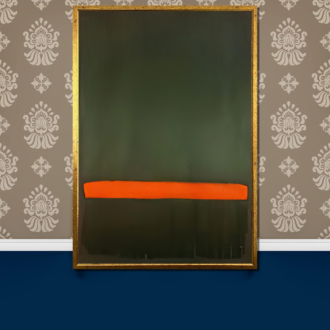 Mark Rothko Deep Green And Orange Painting Striking Modern Abstract Art Gift For Unique Home Or Office Dcor