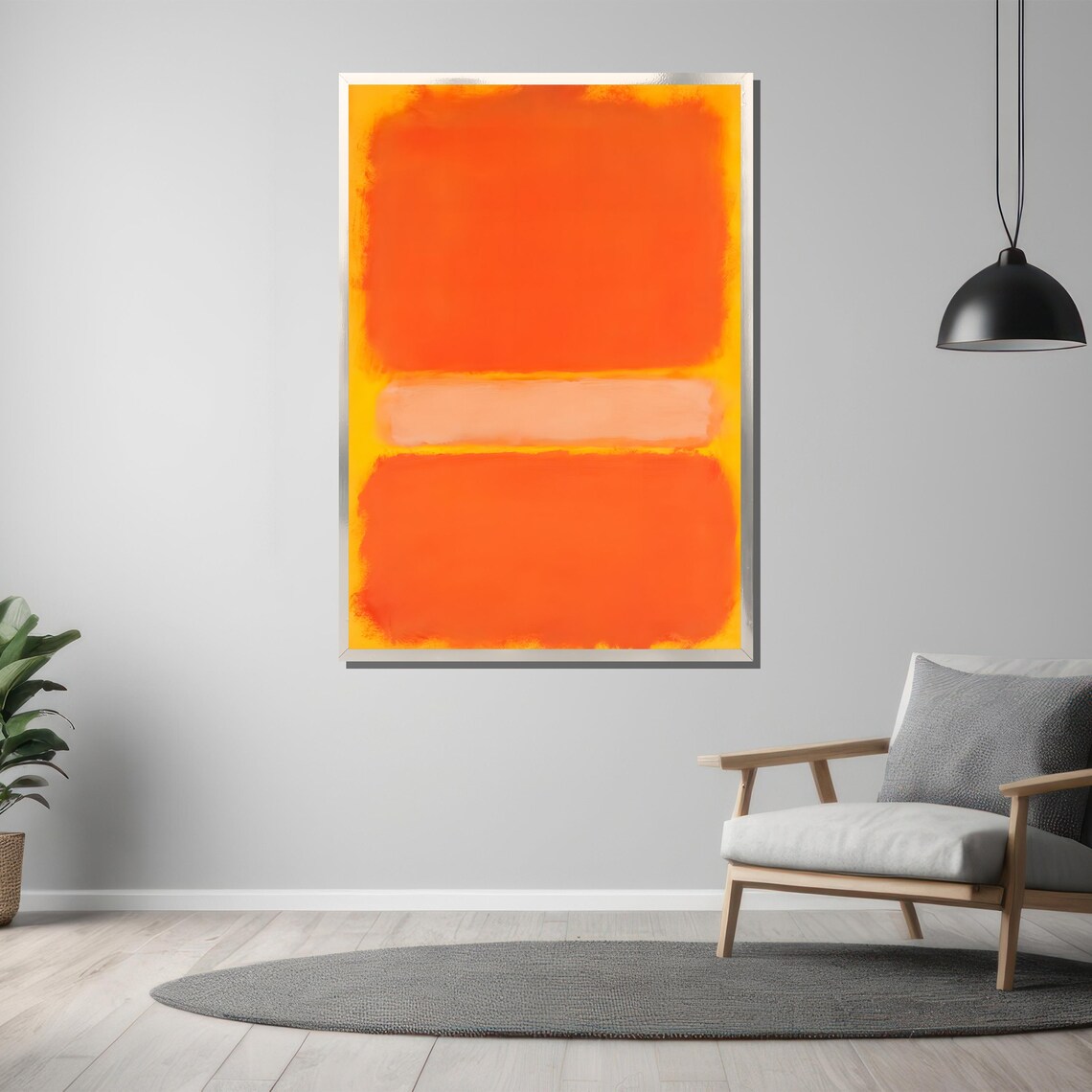 Mark Rothko Vibrant Orange And Peach Abstract Painting Modern Art Gift For Bold And Artistic Home Spaces - Image 3